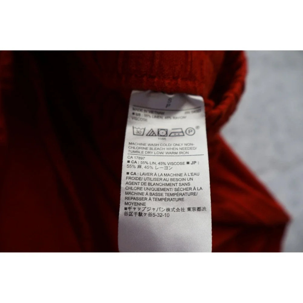 Banana Republic Womens Red Linen Blend Cargo Jogger Pants 745978-01 Small